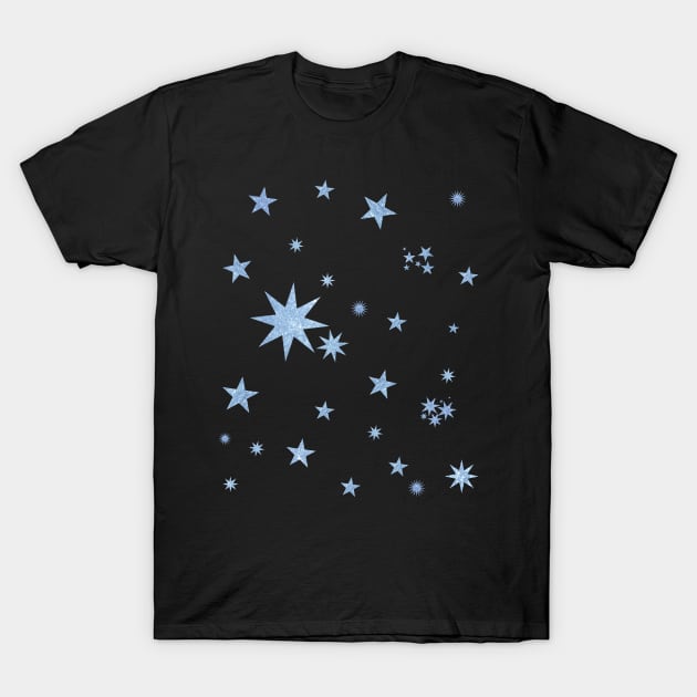 Silvery Blue  Scattered Stars T-Shirt by Scarebaby